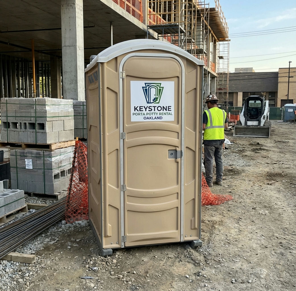 Construction site portable toilet rental